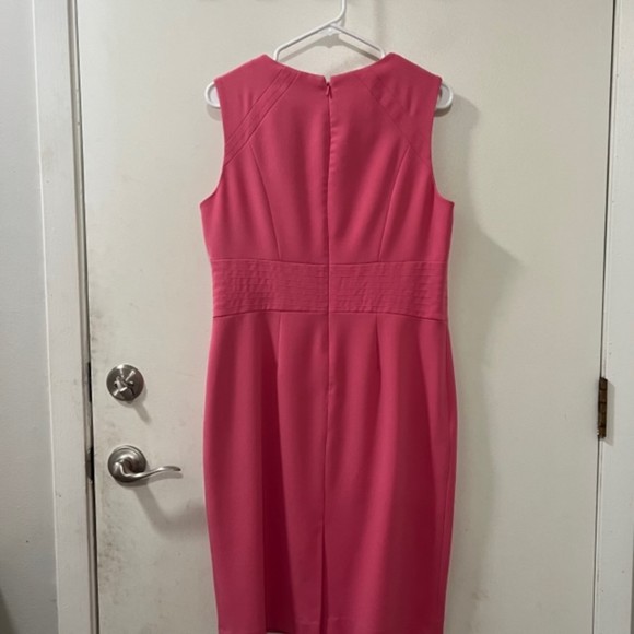 Kasper Separates Pink Sleeveless Zipper Closure Poly Blend Sheath Dress Sz 10 - Picture 7 of 14